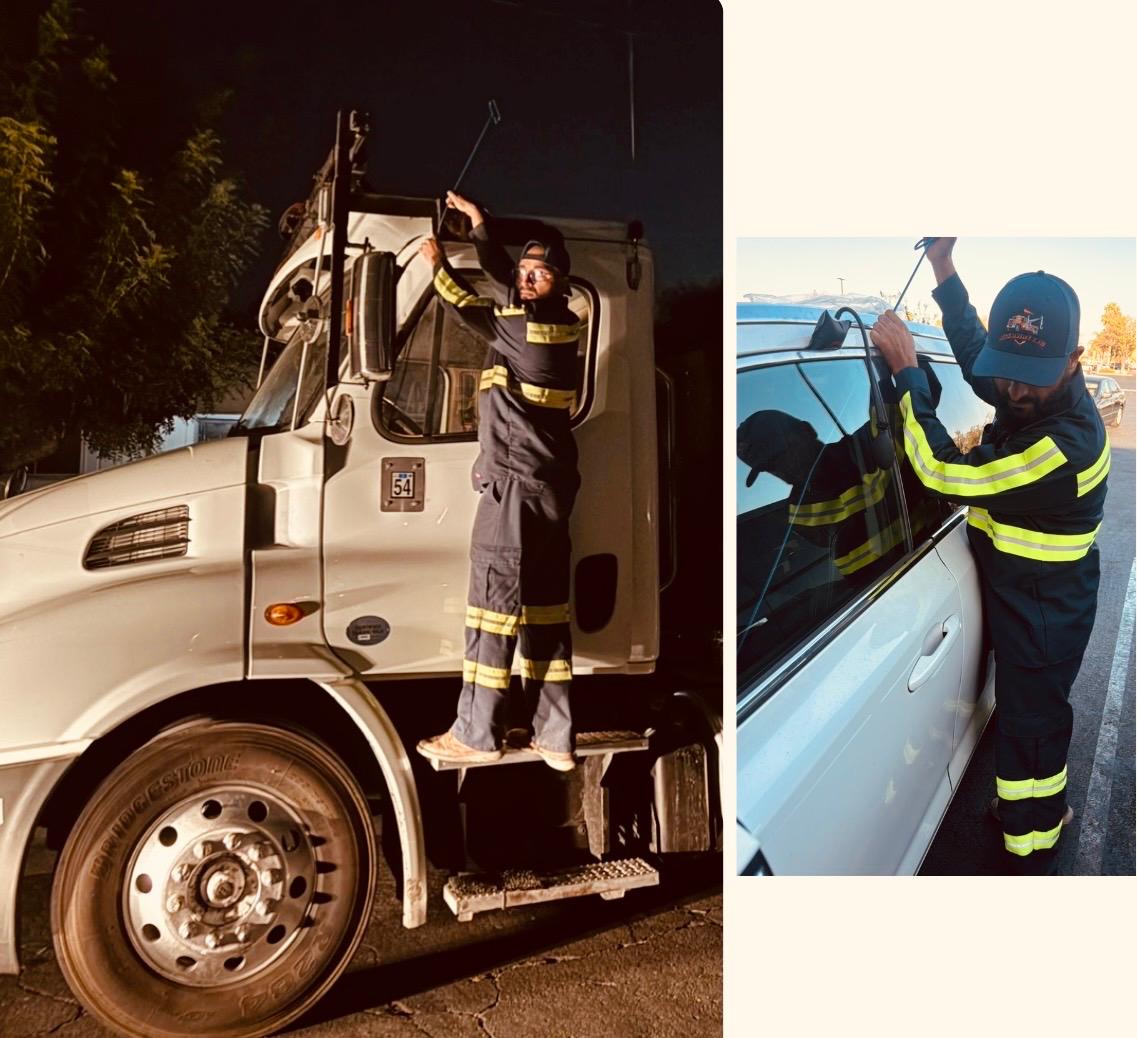 Rite Away Tow technicians performing light-duty and heavy-duty lockout service in Tracy, CA